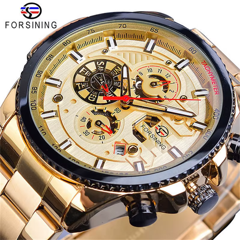 Montre mécanique automatique pour homme - Design squelette élégant