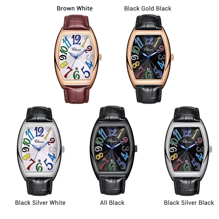 CHENXI montre à Quartz pour hommes de marque de luxe en cuir véritable étanche calendrier lumineux haute qualité montre-bracelet décontractée d'affaires