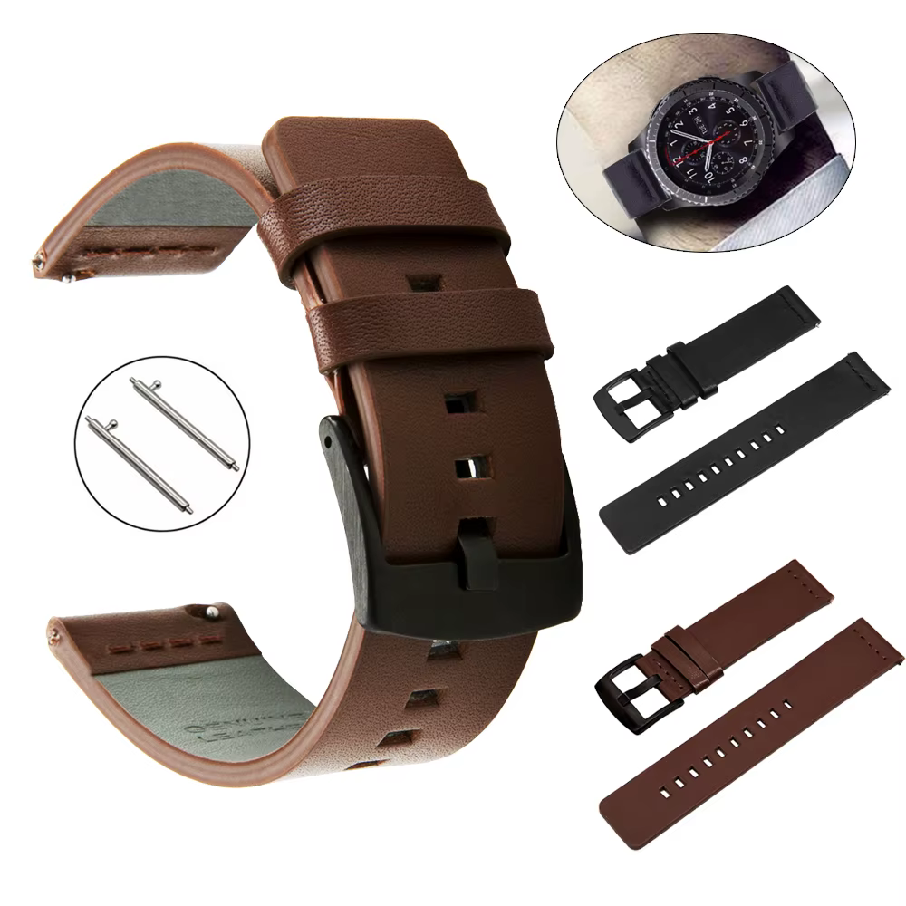 Bracelet en cuir d'origine 24mm pour montre intelligente Suunto 9 7