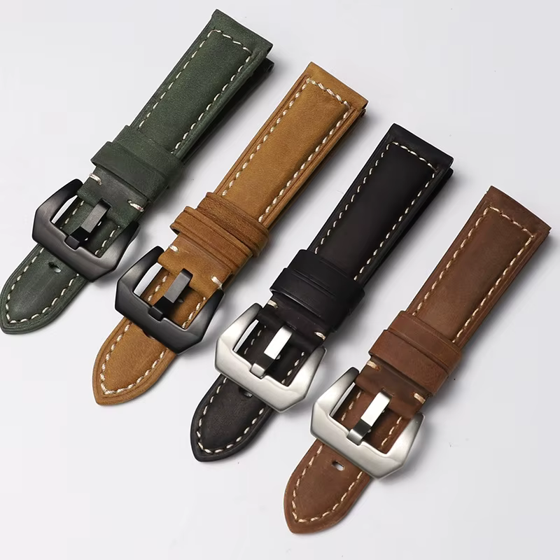 Bracelet de montre en cuir véritable pour Panerai