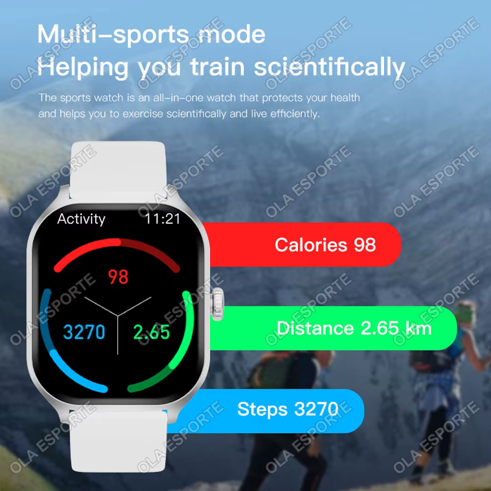 Montre intelligente pour Android IOS montres 2.01 pouces HD affichage Bluetooth appel Message alerte musique sport Mode Smartwatch hommes femmes cadeau