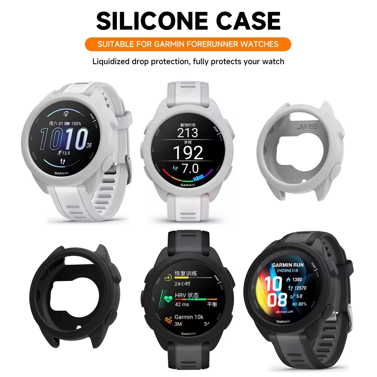Étui de montre pour montre intelligente Garmin Forerunner 165
