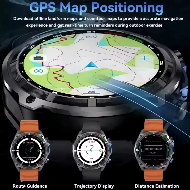 2025 extérieur GPS montre nouveau 1000mAh batterie t-rex 3 militaire
