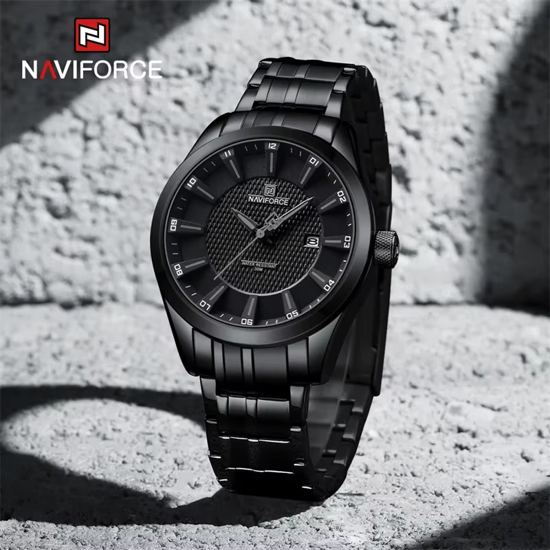Top marque NAVIFORCE montre pour hommes étanche Quartz affaires décontracté bracelets en acier inoxydable Date horloge Relogio Masculino