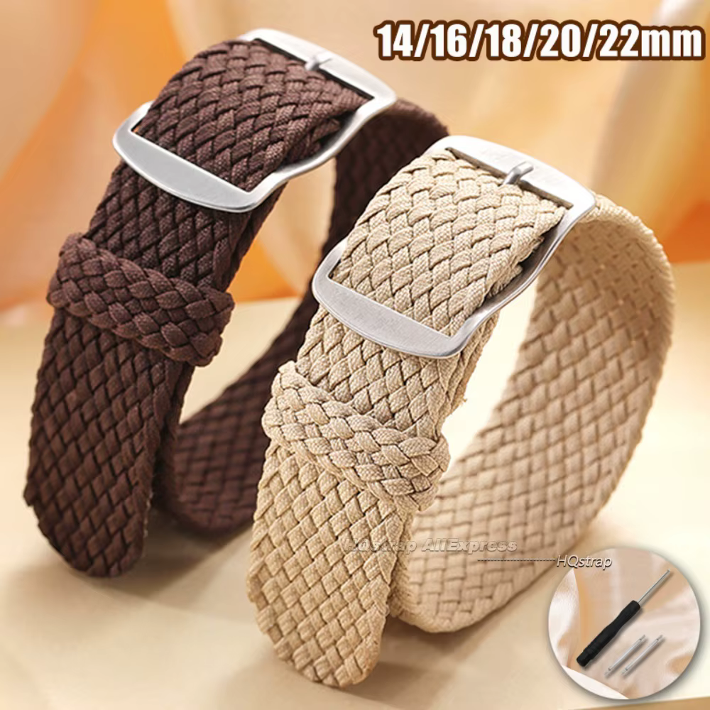 Bracelet de montre en toile tissée en Nylon 14mm 16mm 18mm 20mm 22mm pour Perlon pour Omega