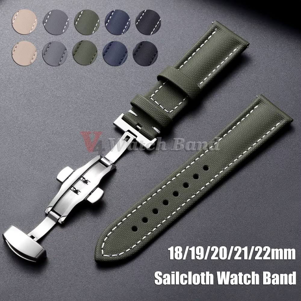 Bracelet de montre en toile de voile premium 18mm 19mm 21mm 20mm 22mm pour Blancpain