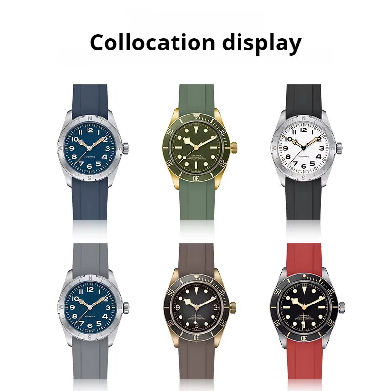 Bracelet en caoutchouc fluoré pour Tudor Black Bay série spécial 20mm extrémité incurvée FKM