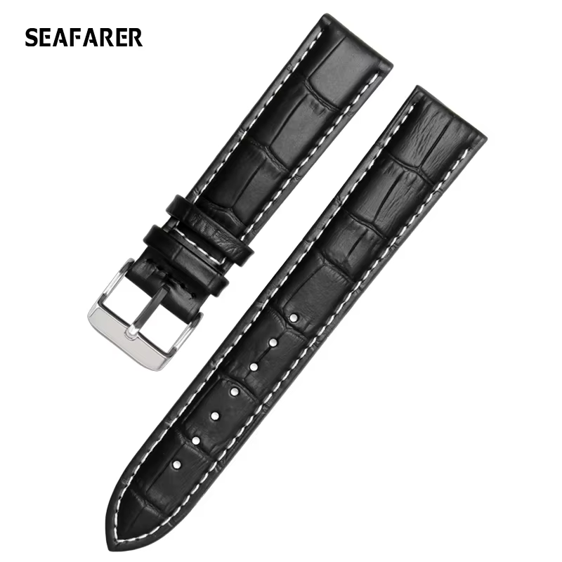 Bracelet de montre en cuir véritable pour hommes et femmes