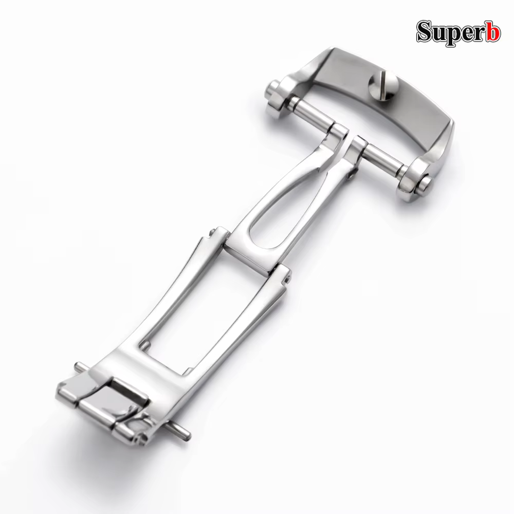 Bracelet de montre de 20 mm en acier inoxydable avec boucle déployante à ressort
