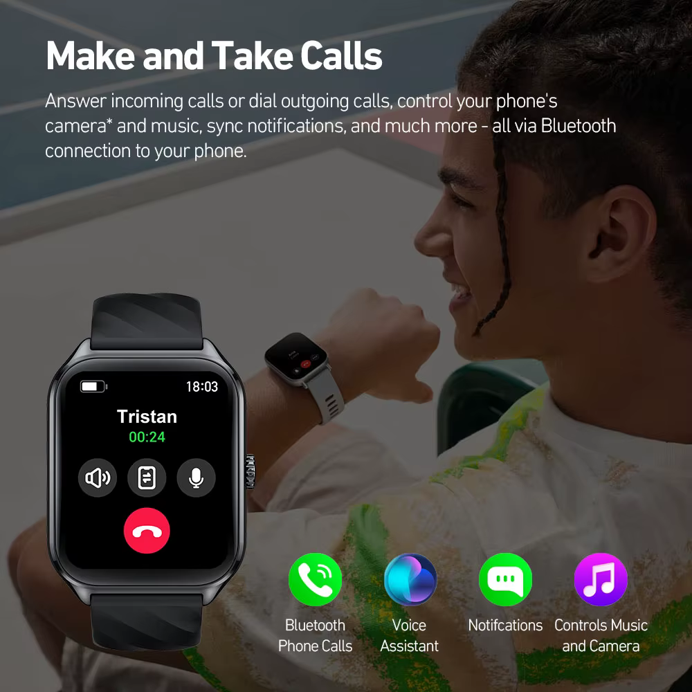 Zeblaze GTS 4 appel vocal montre intelligente 1.94 "HD AMOLED affichage 100 + Modes sportifs fréquence cardiaque SpO2 surveillance de la santé Smartwatch