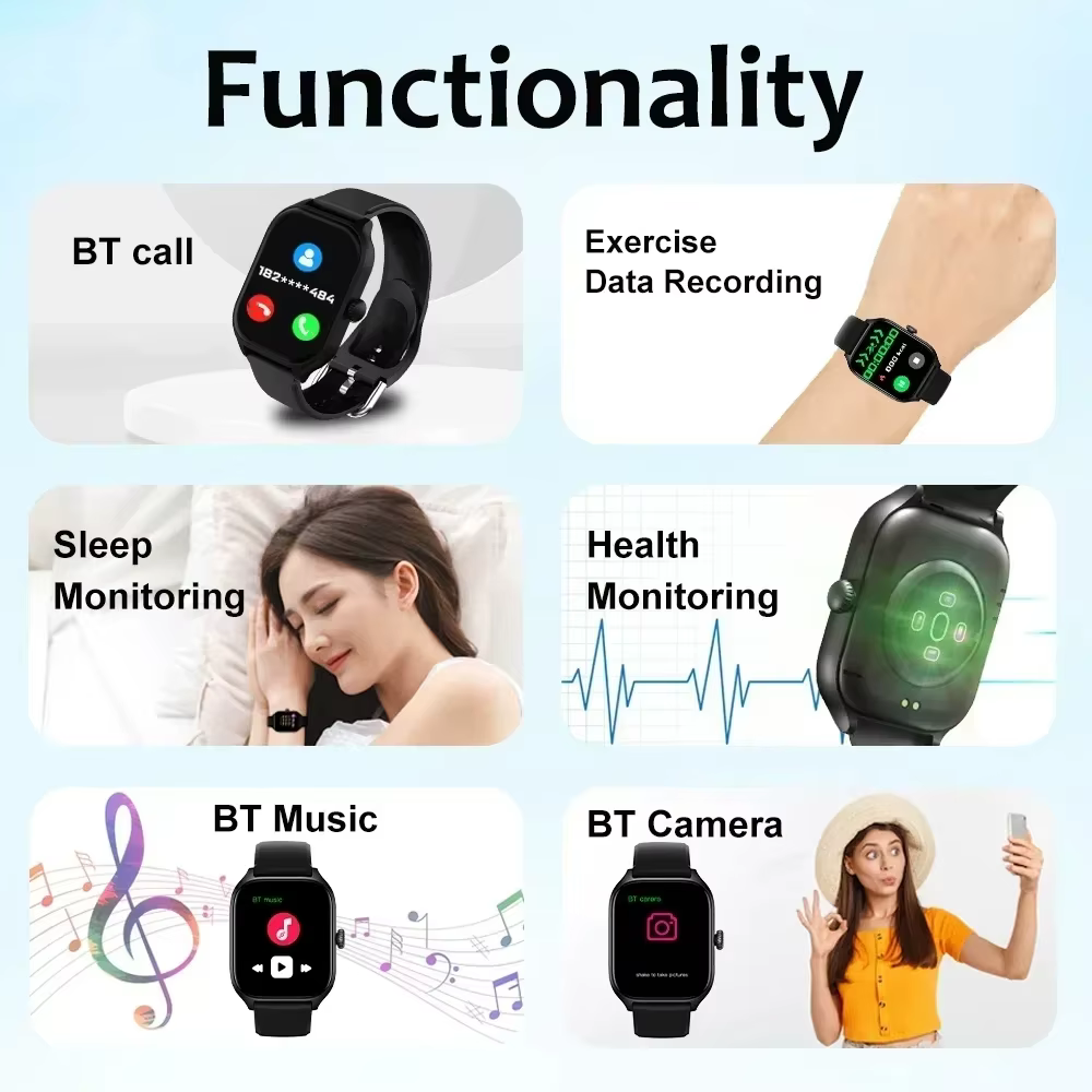 2026 nouvelle montre intelligente pour hommes cadeau pour femmes 2.01 pouces HD plein écran tactile sport Fitness