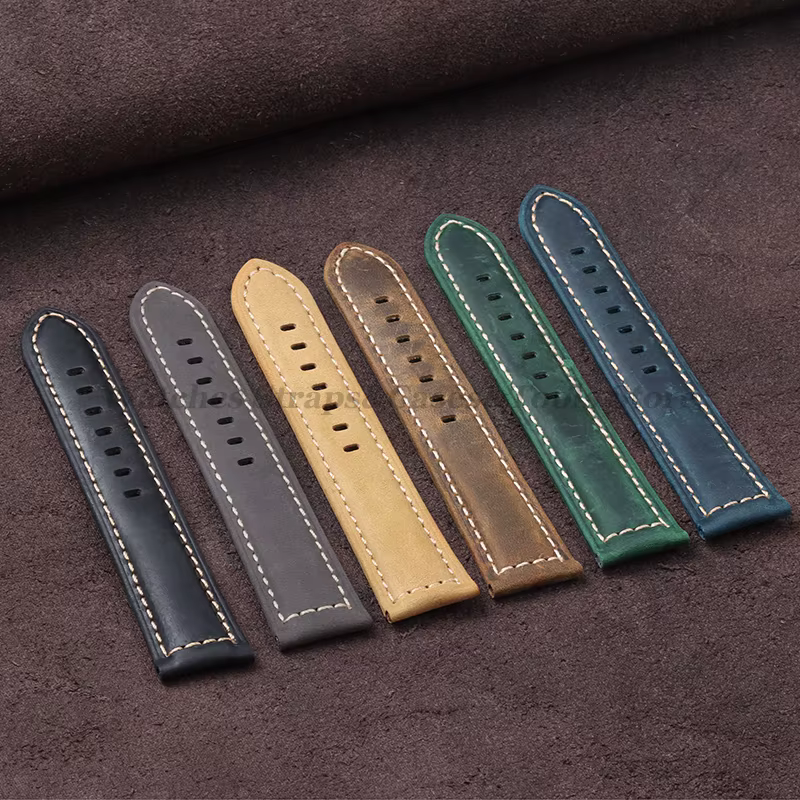 Bracelets de montre vintage en cuir véritable pour hommes et femmes