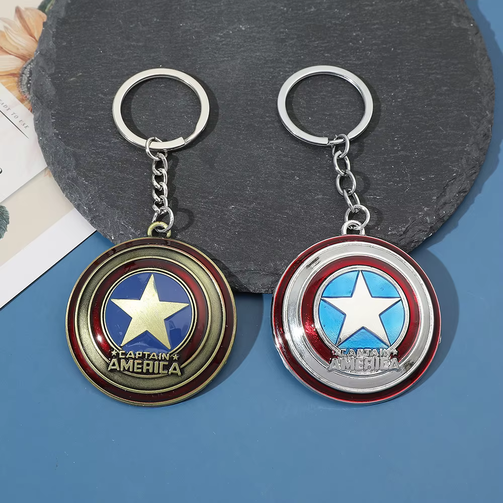 Porte-clés Bouclier Captain America, créatif et tendance, super-héros Avengers, pour homme, accessoire pour voiture et sac