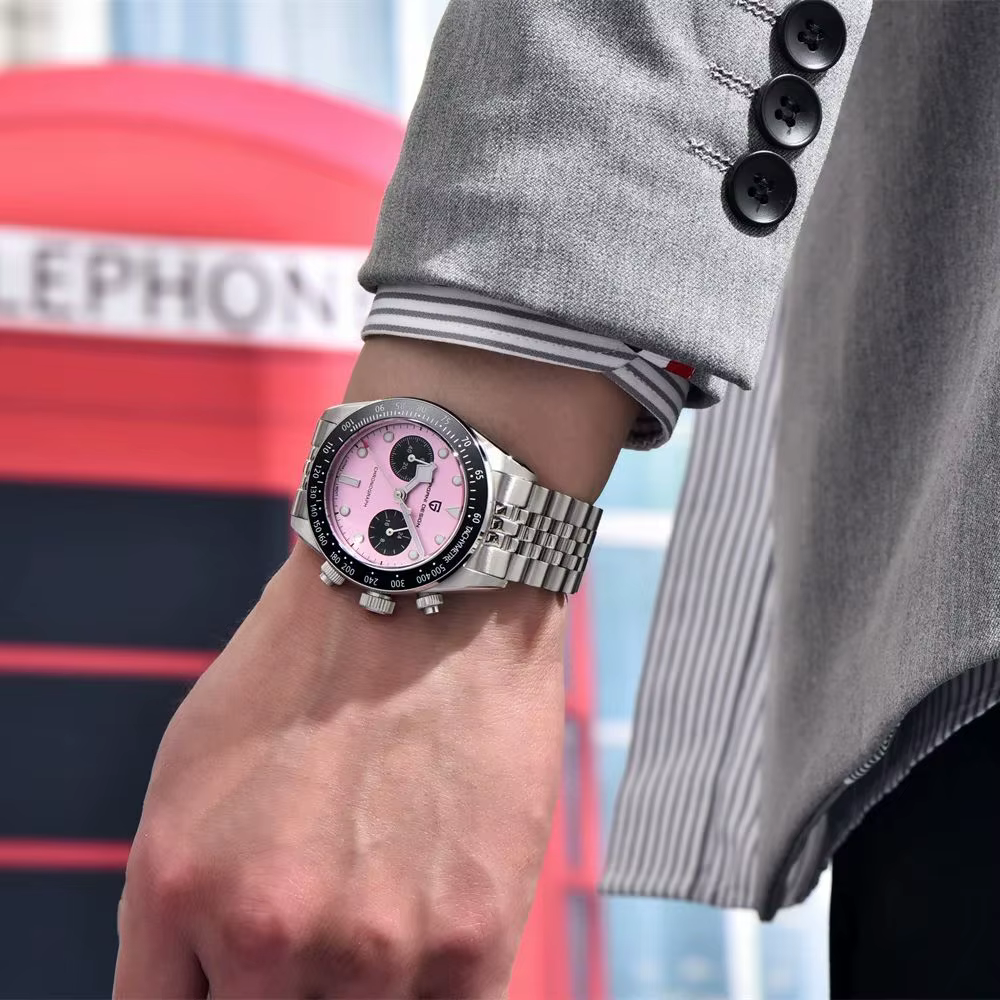 Montres pour hommes PAGANI DESIGN 2026 Nouvelle montre chronographe à cadran rose BB Panda Mode Luxe Quartz