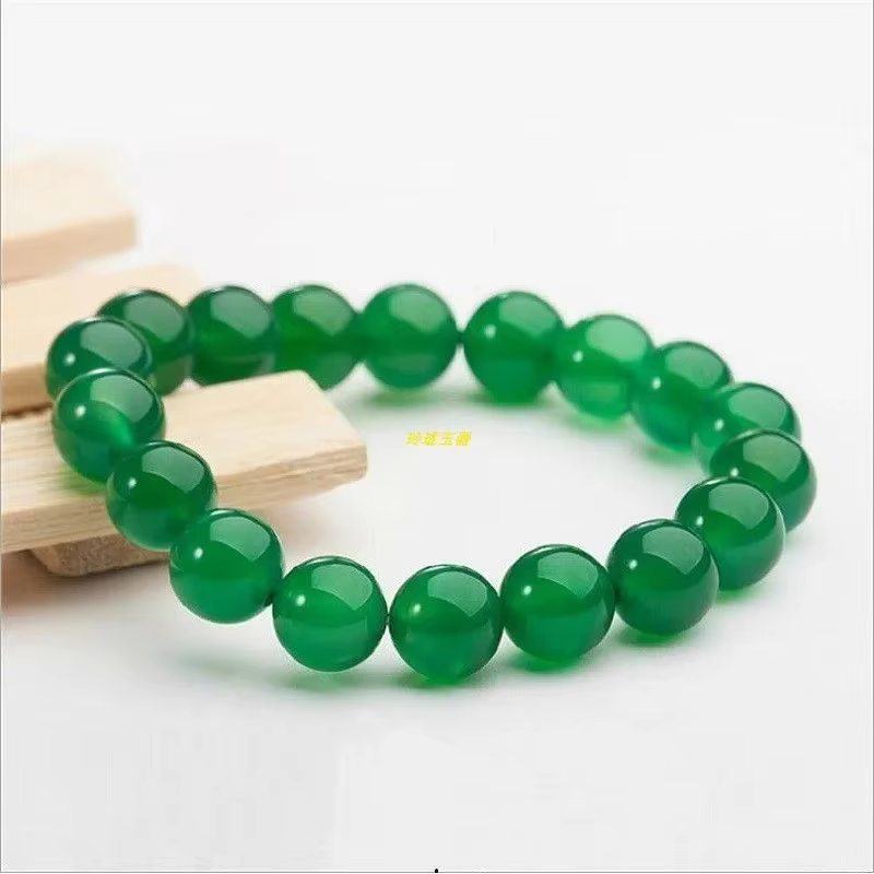 Agate naturelle, verte, bracelet, bracelet.
