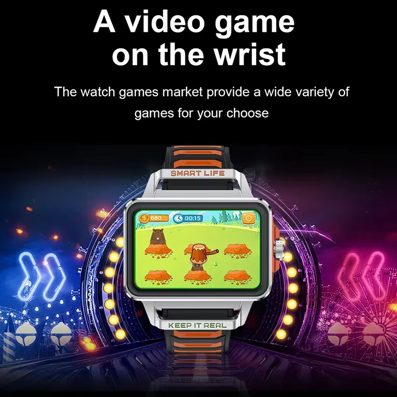 Hip Hop mode personnalité montre intelligente 1.57 pouces HD écran 24h continu fréquence cardiaque moniteur de sommeil jeu étanche Smartwatch