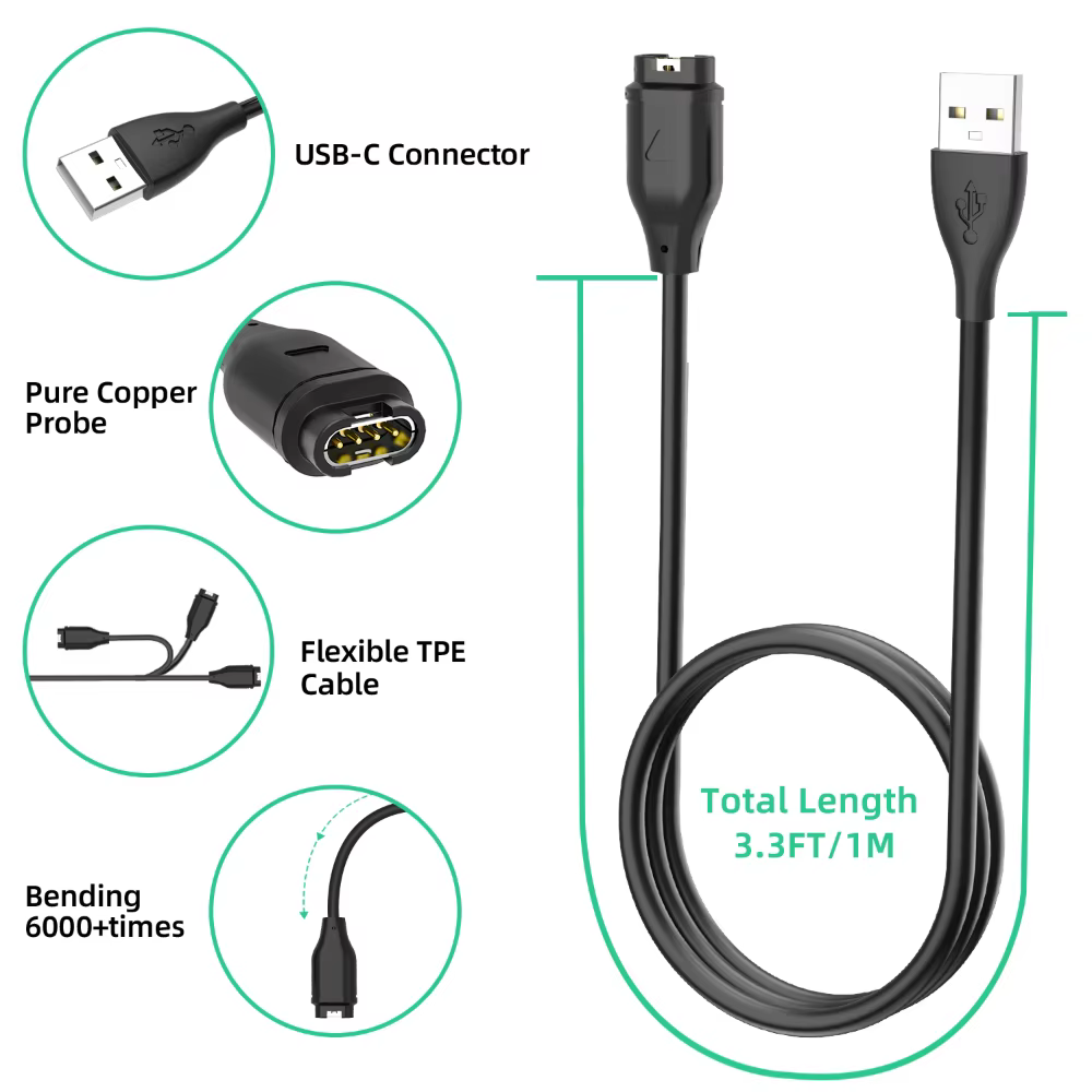 Chargeur pour montre intelligente Garmin approche S10 S12 S40 S42 S50 S60 S62 S70