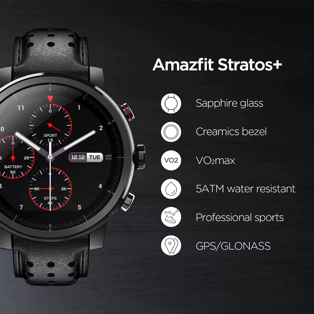 Amazfit-Montre de sport connectée Stratos 2 pour Android et iPhone 5iko