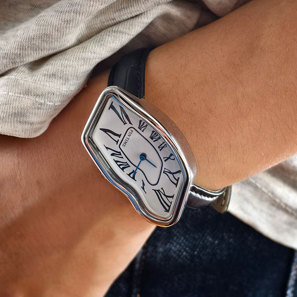 PINTIME 2026 Montre Y2K dorée à quartz pour femmes et hommes