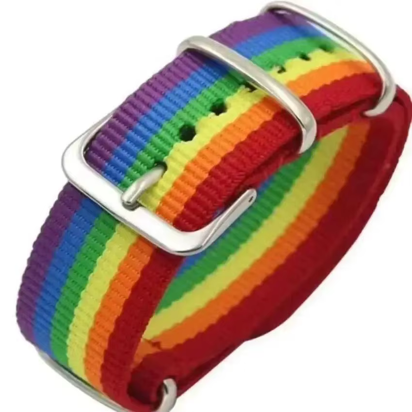 Bracelet arc-en-ciel personnalisé à la mode, couleur arc-en-ciel, pour Couple, en toile tissée d'été, cadeau d'amitié créatif