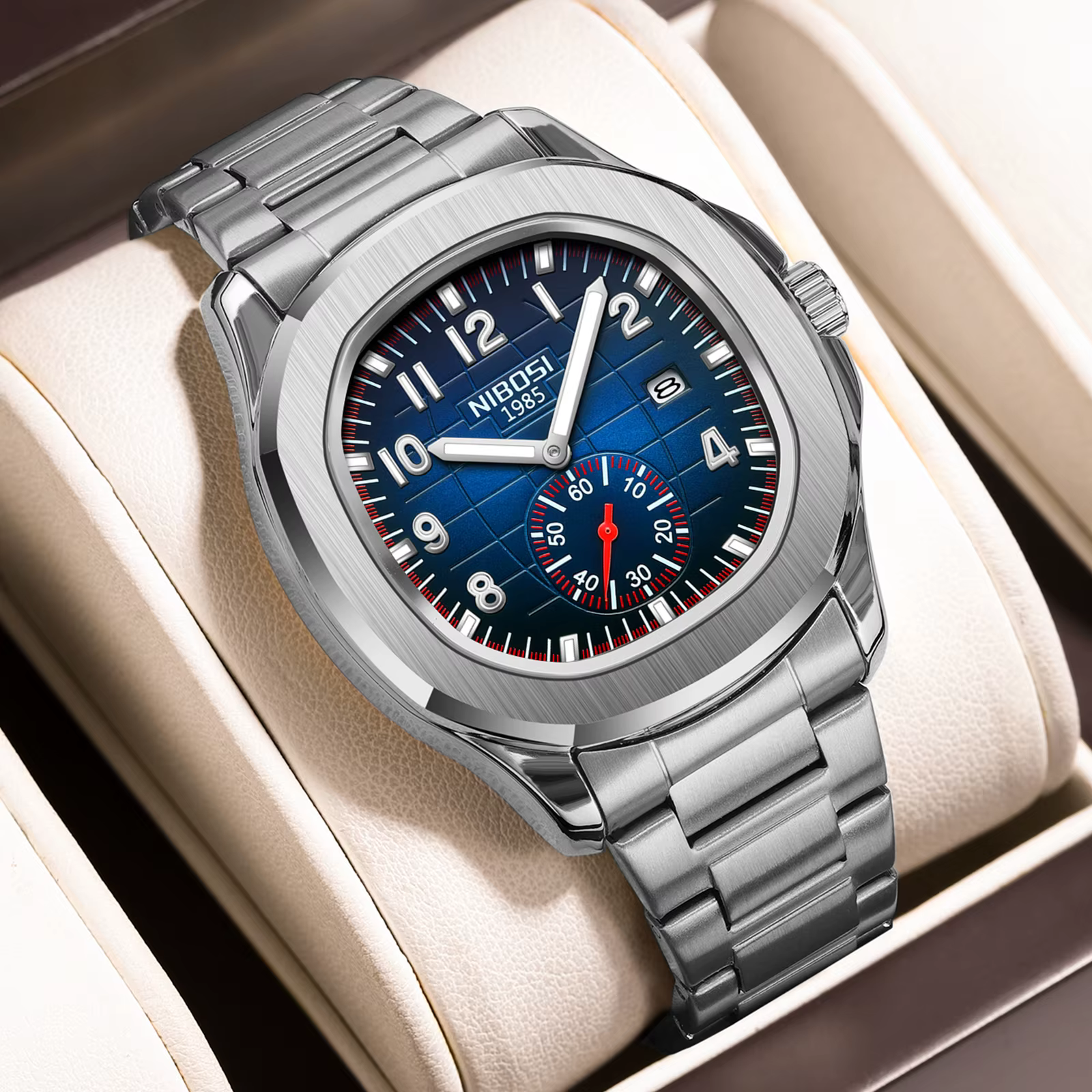 NIBOSI 2025 Nouvelles montres pour homme en acier inoxydable