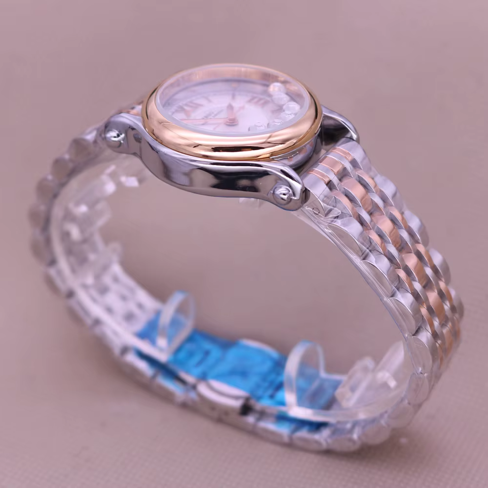 Montre en cuir véritable avec couronne royale pour femme