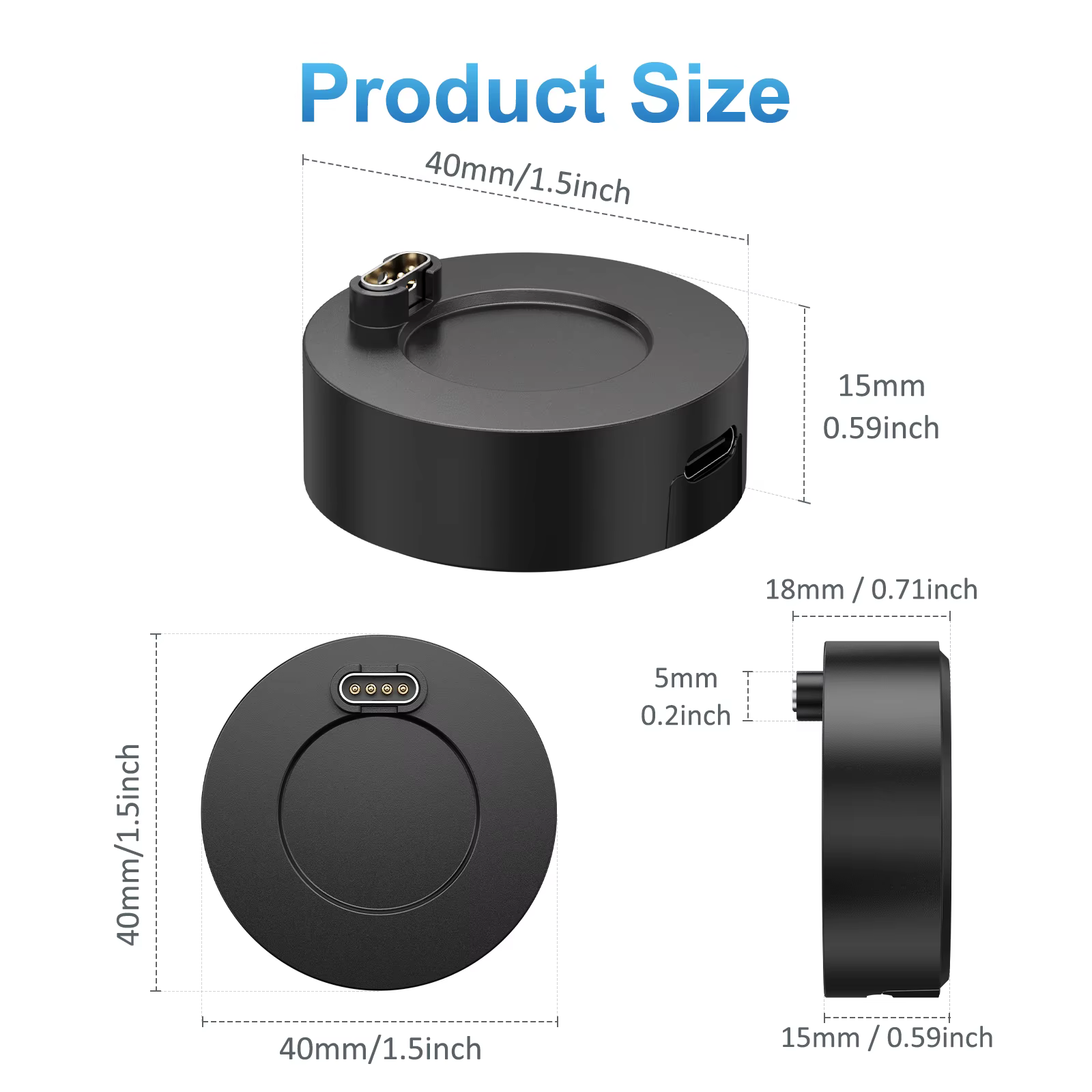 Chargeur de montre à tête unique pour Garmin instinct 2 Venu2/VenuSq2/3/3S Fenix 5/6/7 Vivoactive4/4S/3