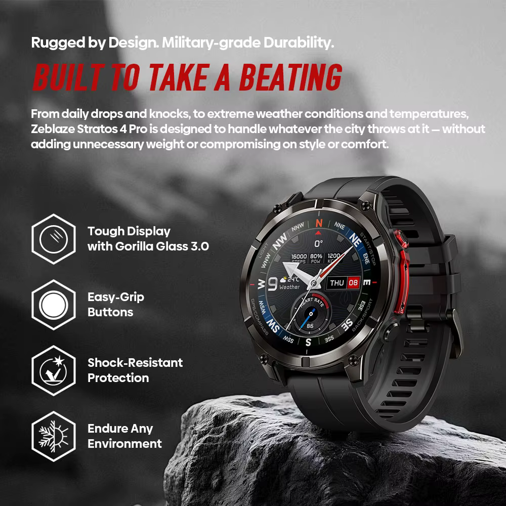 Nouvelle montre connectée GPS Zeblaze Stratos 4 Pro avec écran AMOLED de 1