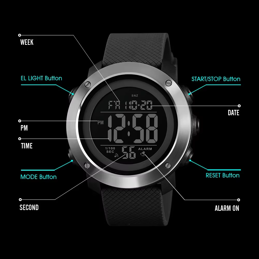 SKMEI 1426 Montre hommes réveil mode