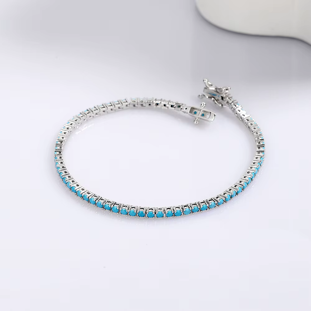 Bracelet de Tennis en argent pur 2 mm