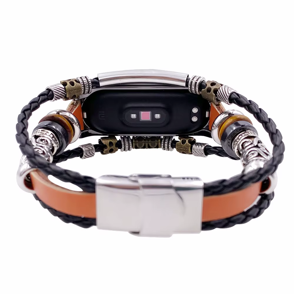 FIFATA Pour Xiaomi Mi Band 7/6/5 Vintage Bracelet Montre Intelligente
