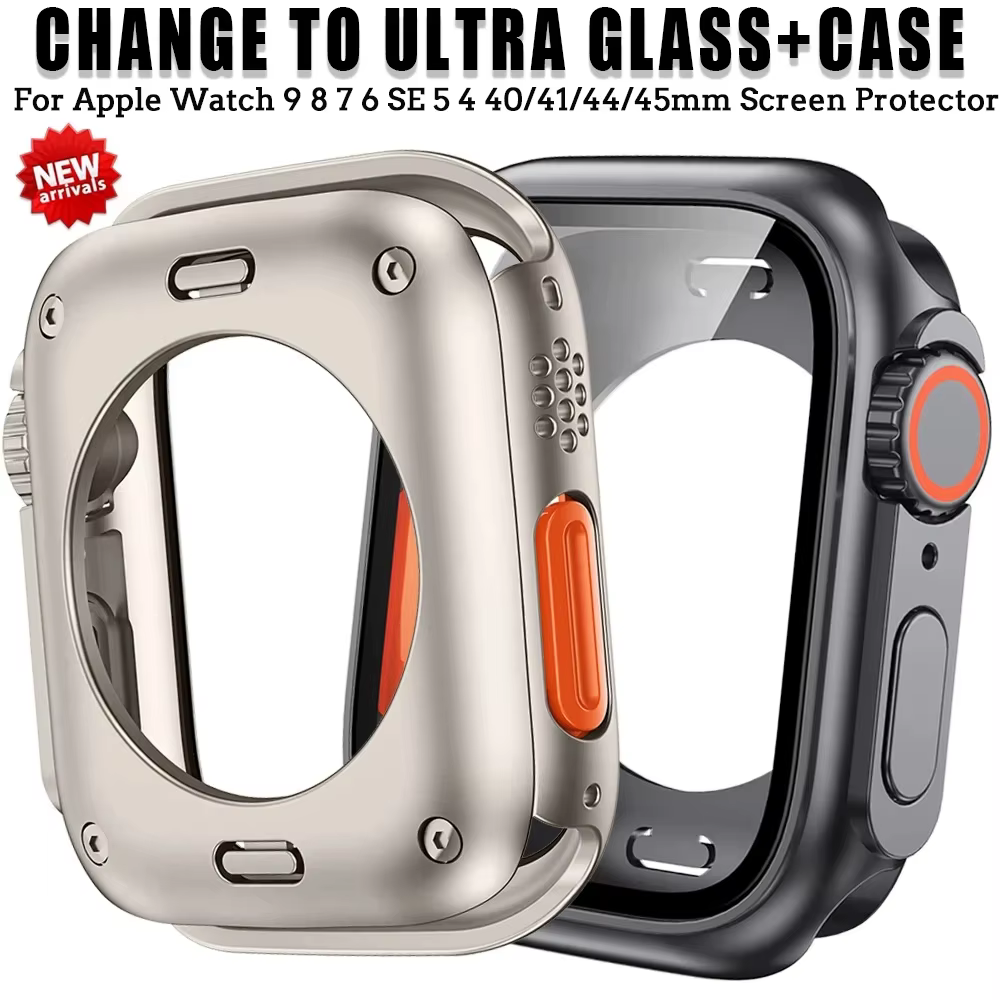 Coque de protection d'écran pour Apple Watch 45mm 44mm 40 41 42 46mm