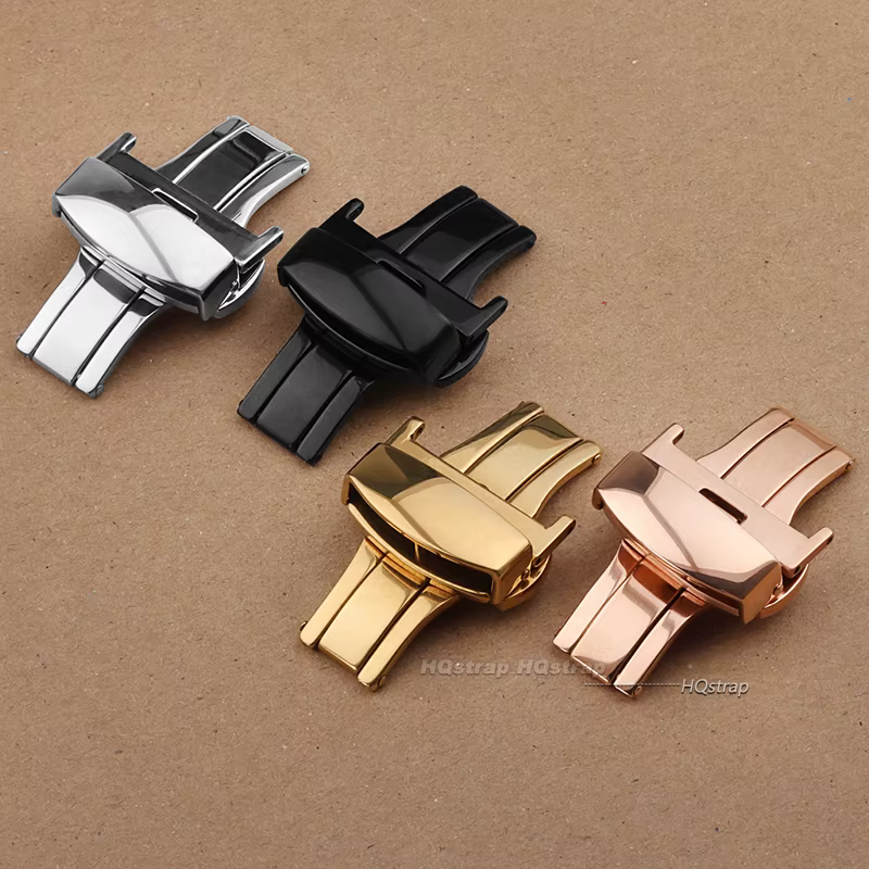 Fermoir papillon en acier inoxydable pour bracelet de montre