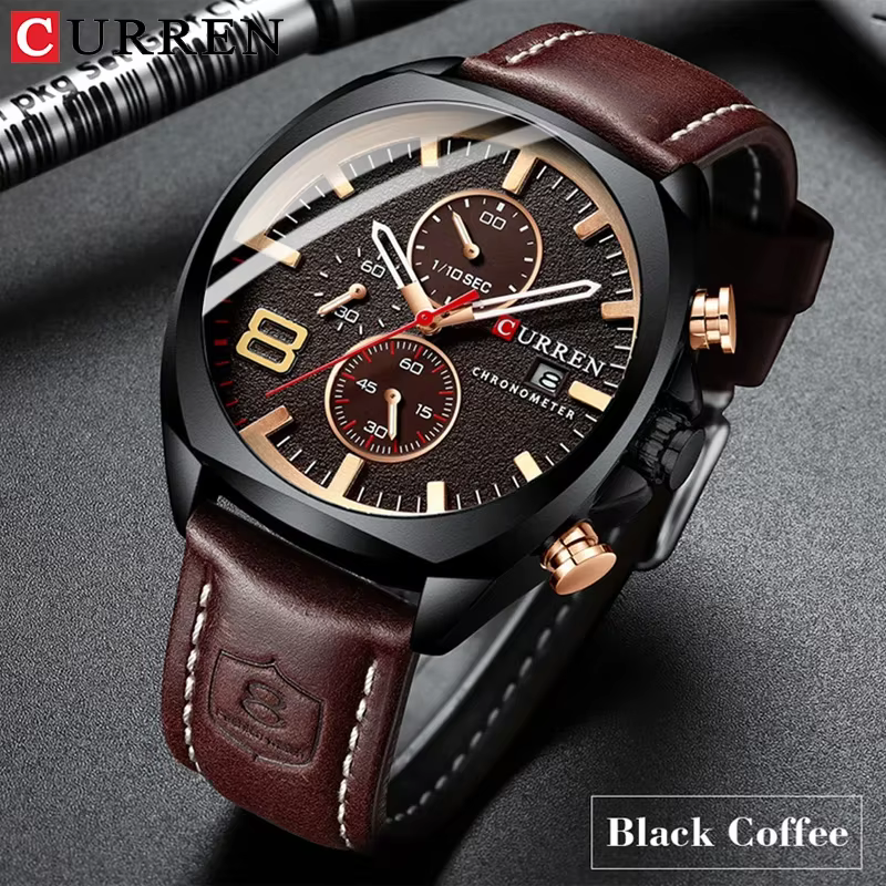 CURREN hommes montre de luxe montre-bracelet montres à Quartz mode cuir Style Punk