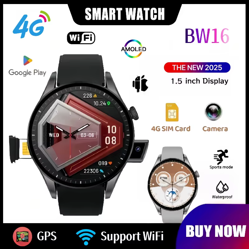 Nouvelle montre intelligente 4G BW16 : WiFi | GPS | Android IOS | Écran de 1