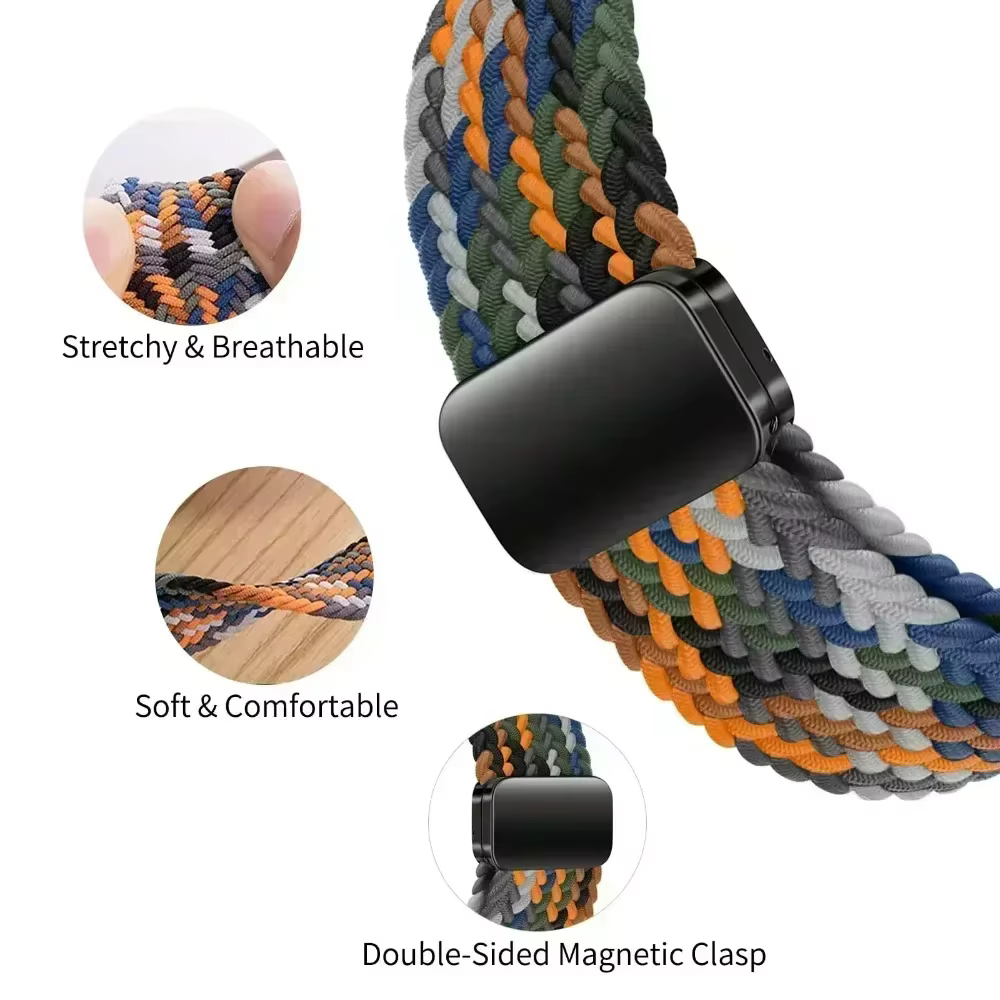 Bracelet magnétique de 22mm pour montre Realme 5, boucle tressée en Nylon pour montre Realme S2 S S Pro/Realme 3 3 Pro 2 2 Pro