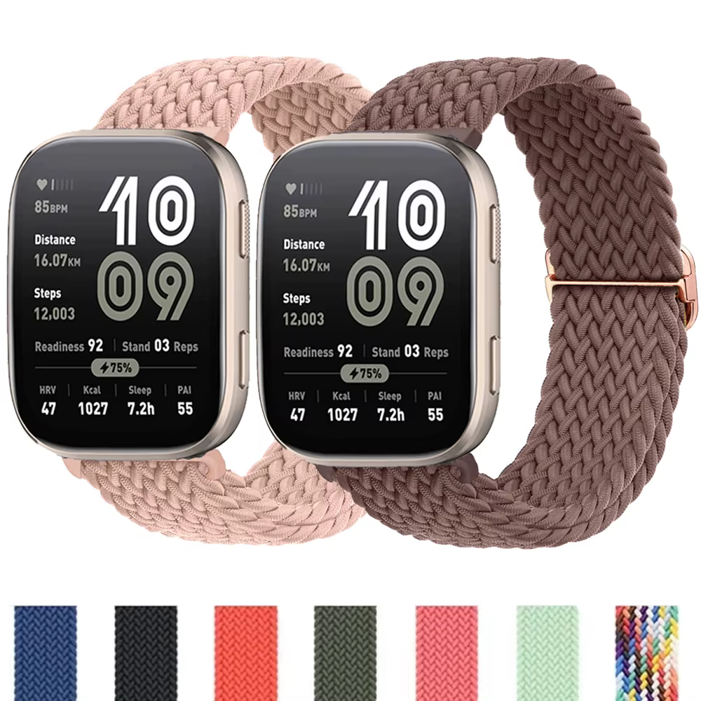 Bracelet à boucle Solo tressé pour Amazfit bip 6/5/équilibre/GTS/4/2e/Mini/3/GTR/4/2/3/Pro/20mm 22mm
