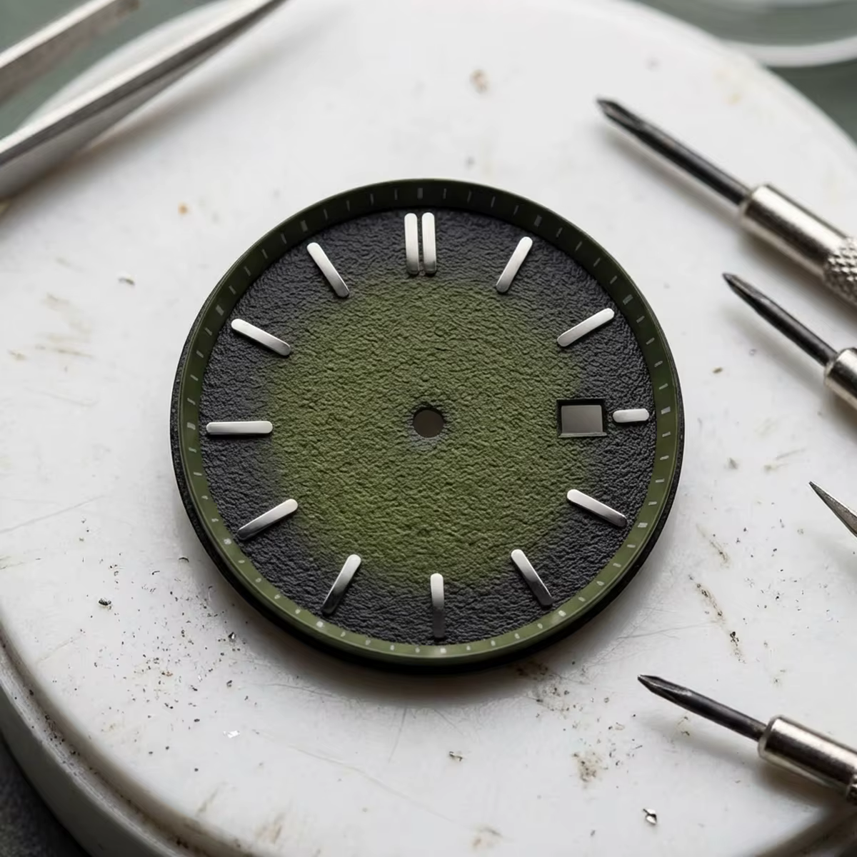 Cadran de montre 35 mm sans logo, texture radiale mate, dégradé, compatible avec les mouvements Seiko Grand NH35/36, pièces de modification de boîtier gravé