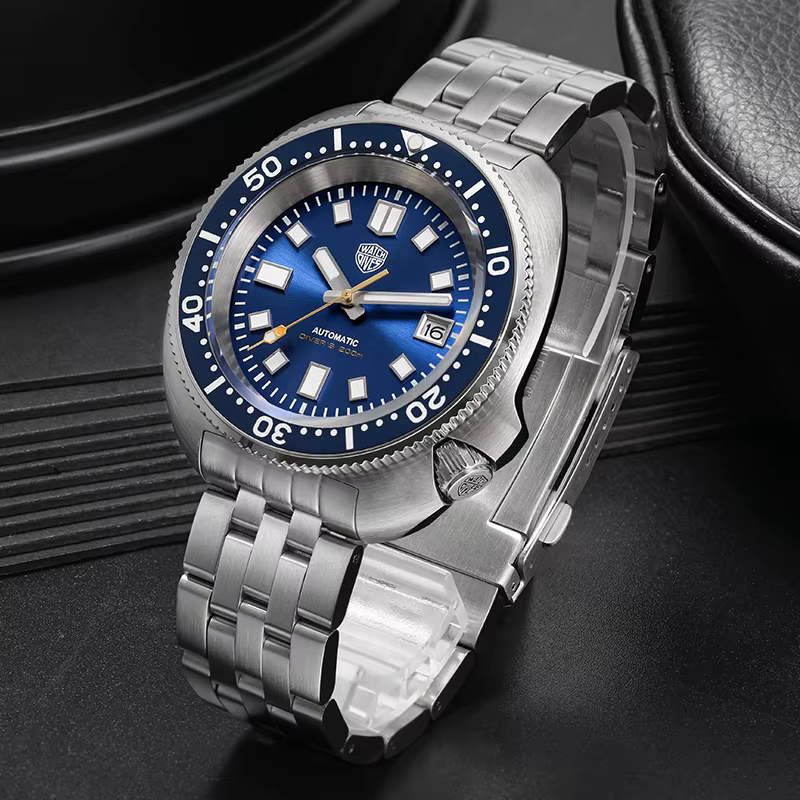 Watchdives PVD WD6105 montre de plongée tortue NH35 mouvement automatique 200M étanche saphir cristal acier inoxydable