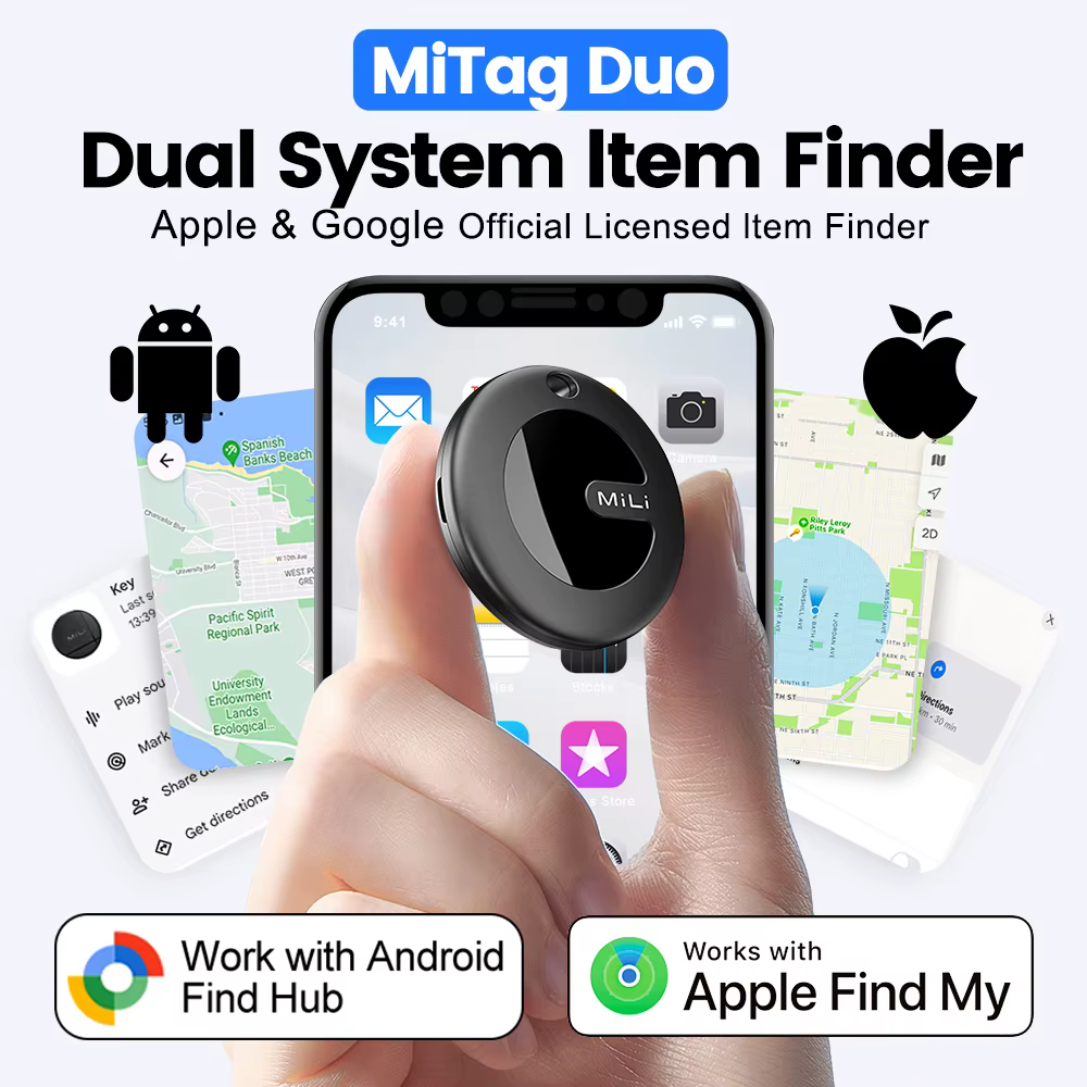 Traceur GPS Bluetooth double système MiLi MiTag