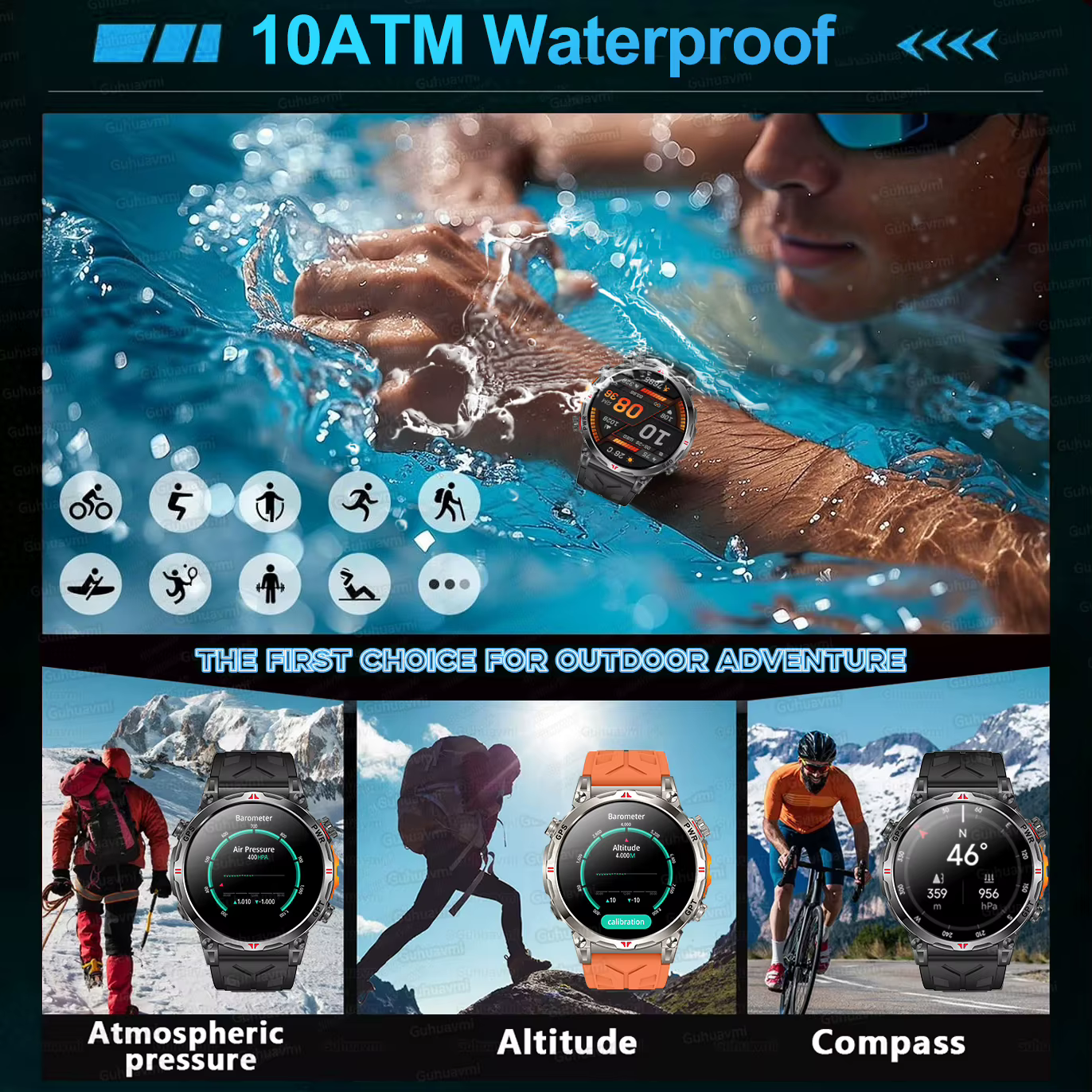 Nouvelles montres connectées GPS de sport pour hommes 2026 avec boussole