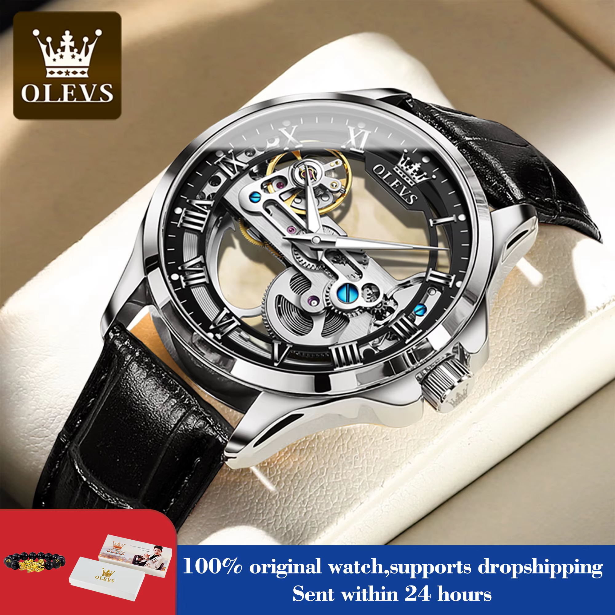 Montre automatique étanche pour homme