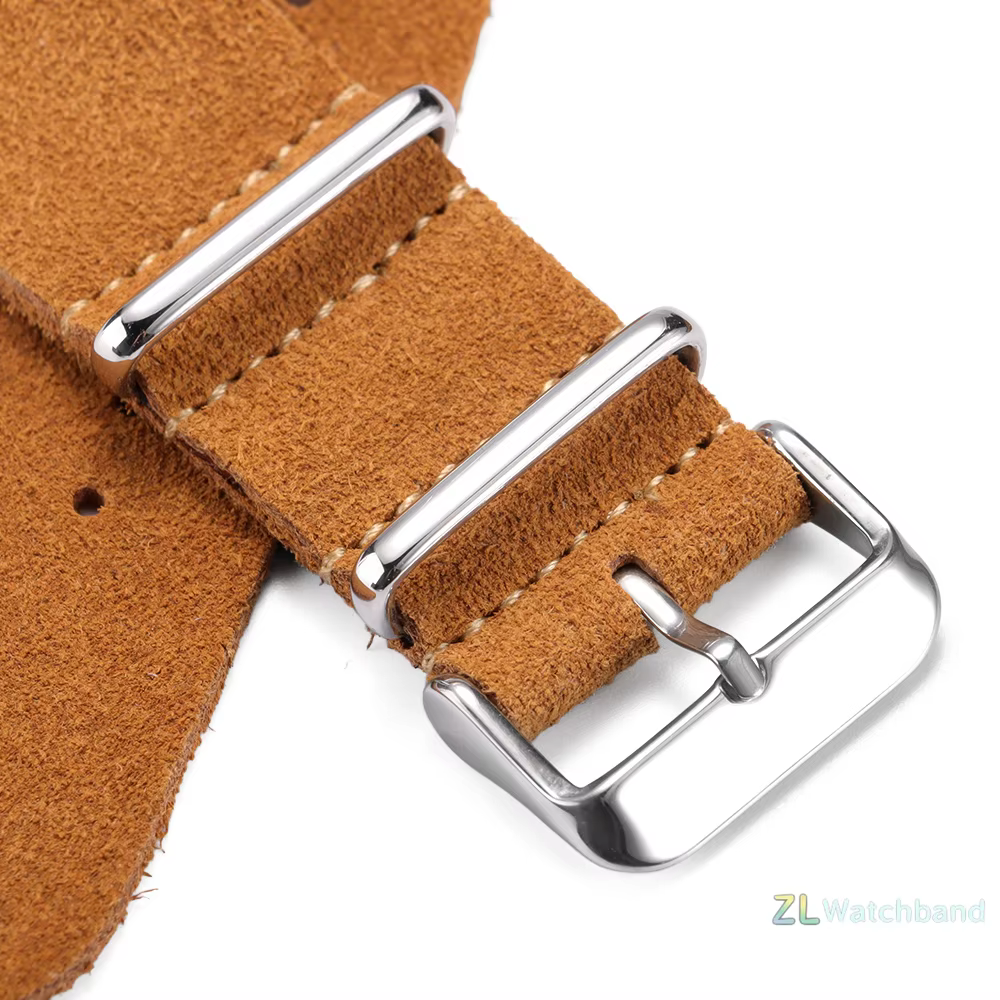 Bracelet de montre en cuir véritable suédé souple vintage 18/20/22/24 mm pour Seiko