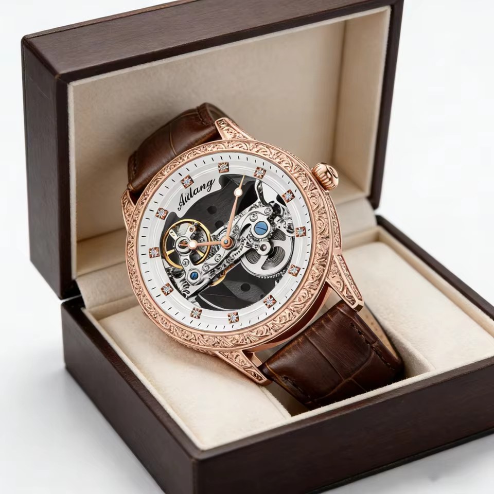 Nouvelle montre automatique à design gravé