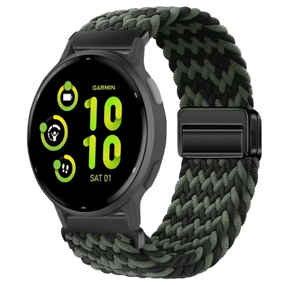 Bracelet en nylon tressé respirant de 22 mm et 20 mm pour Garmin Forerunner 970 965 265 255 955 55 165 170 70 et Garmin Active 5 6