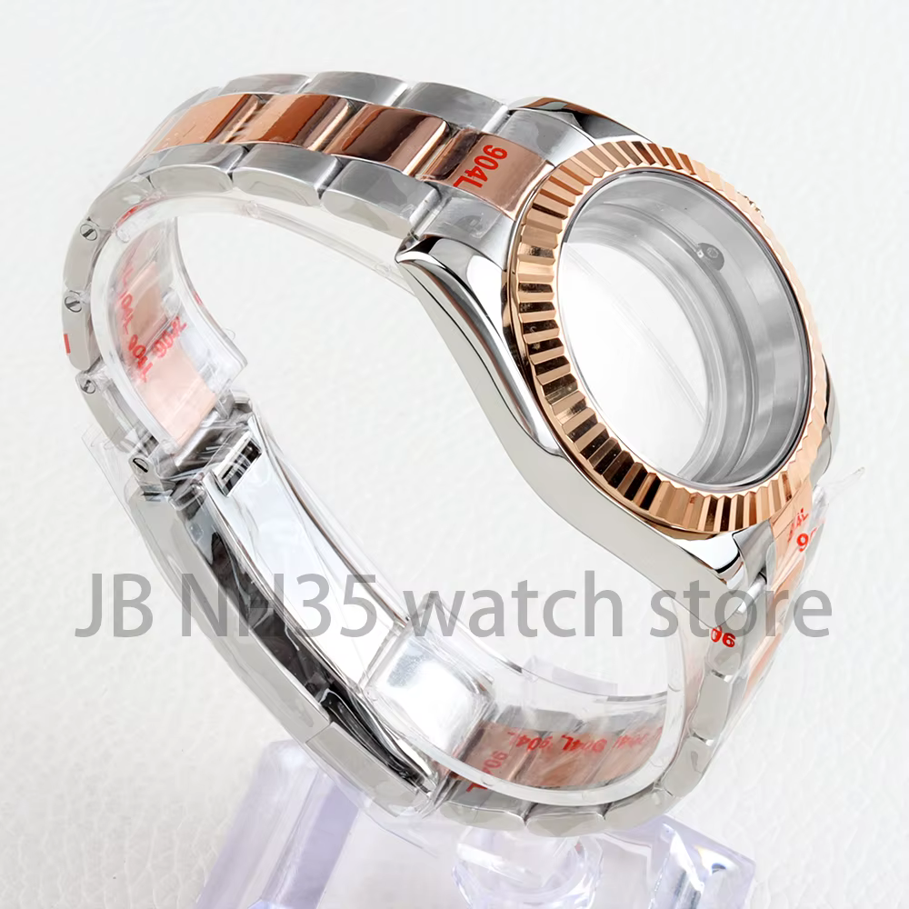 Boîtier de montre en verre saphir or Rose 36/39MM