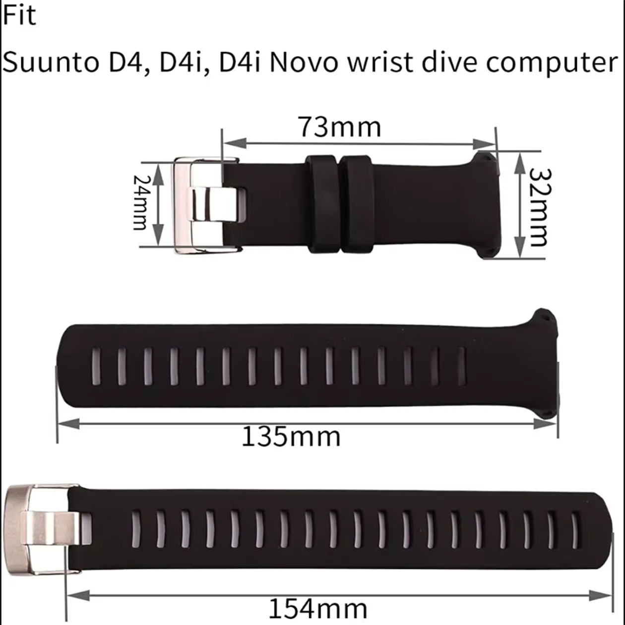 Bracelet de montre en Silicone pour SUUNTO D4 D4i