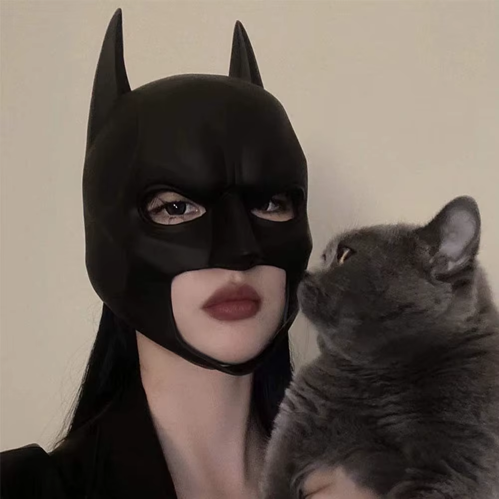 Masque de chauve-souris de super-héros, accessoires de Costume adulte de capot de chauve-souris pour hommes de Cosplay, accessoire de Costume adulte de mascarade de fête de bande dessinée d'halloween