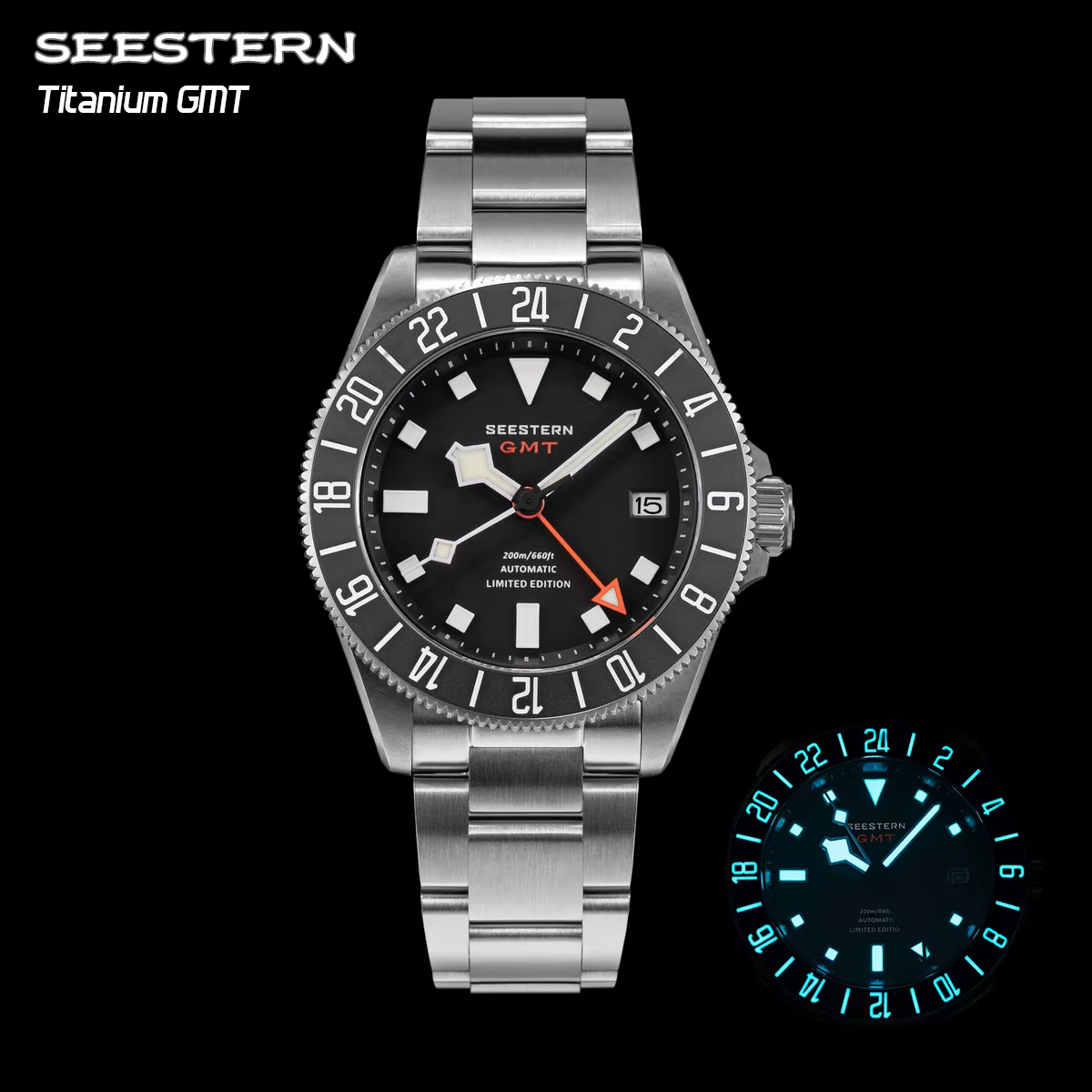 Montre de plongée en titane pour hommes