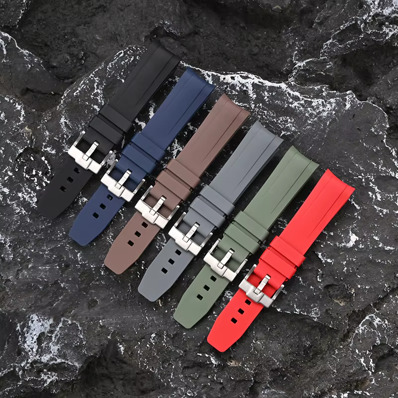 Bracelet en caoutchouc fluoré pour Tudor Black Bay série spécial 20mm extrémité incurvée FKM